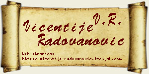 Vićentije Radovanović vizit kartica